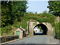 Hall Lane and aqueduct in Gurnett, Cheshire