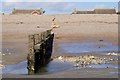 Half buried groyne - Kingston Gorse