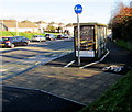 Cycle path past a Bryntirion Hill bus shelter in Bridgend