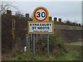 TL1958 : Eynesbury Village Name sign by Geographer