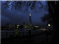 The Shard & office skyline at dusk as seen from Tower Wharf