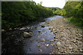 River Allen: view downstream from the footbridge at Plankey Mill