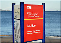 J4682 : "No lifeguard" sign, Helen's Bay (January 2015) by Albert Bridge
