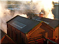 SK2625 : Looking down on the workshop in evening sunlight by Alan Murray-Rust