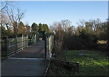TL4457 : Coe Fen footbridge: winter sunlight by John Sutton