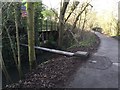 Lyme Valley Park: footpath and pipe over the Lyme Brook