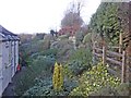 Public footpath through the garden, at Thornworthy