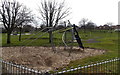 Exercise frames in a sandpit in Lyngford Park, Taunton