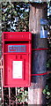 Queen Elizabeth II postbox on a post in Hereford