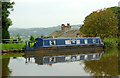 Moored narrowboat near Marple Junction, Stockport