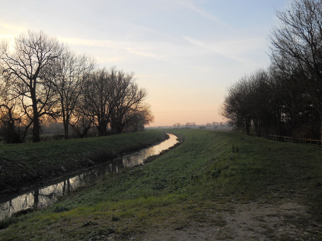 South Drain near Peakirk in winter © Paul Bryan :: Geograph Britain and ...