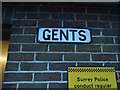 Sign for gents toilet on Warlingham Green