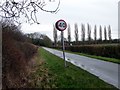 Speed limit sign on Whinleys Road