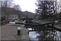 SD9927 : Rochdale Canal Lock 9 by michael ely