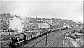 Calder Valley main line: westbound mineral approaching Healey Mills Yard, 1966