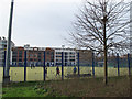 TQ3682 : Football court, Mile End Park by Stephen Craven