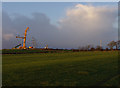 SD4359 : Heysham South wind farm construction by Ian Taylor