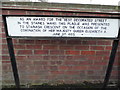 Commemorative sign on Stainash Crescent, Staines