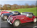 Morgan sports cars in Lanhydrock Golf Club car park