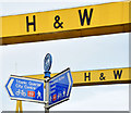 J3574 : National Cycle Network signs, Belfast (January 2015) by Albert Bridge