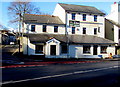 Broken name banner on the Full Moon, Aberaman, Aberdare