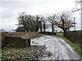SJ3477 : Public bridleway to Oaks Farm, in winter by Christine Johnstone