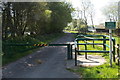 Barriers across a road in  Pen-y-fan Country Park