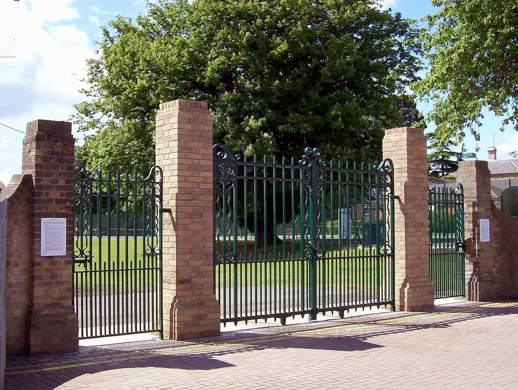 The Abbey Lawn gates at Bourne,... © Rex Needle :: Geograph Britain and ...