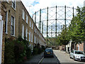 Gasholder at end of Montford Place