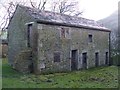 SK0585 : Barn at Coldwell Clough by Dave Dunford