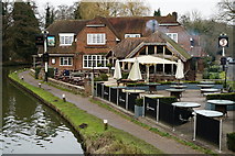 TQ0559 : The Anchor, Pyrford Lock by Peter Trimming