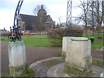TQ2588 : The Henrietta Barnett Memorial and The Free Church, Hampstead Garden Suburb by Marathon