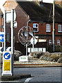 TM4557 : Aldeburgh sign on the roundabout by Geographer