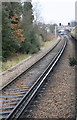 Charter train waits for green signal approaching St Margaret