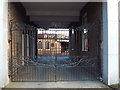 Wrought iron gates to funeral directors? yard, near Swan Island, South Yardley