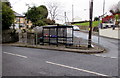 Junction bus shelter, bench and postbox in Pontarddulais