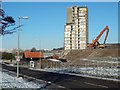 Bellsmyre High Flats: demolition in progress