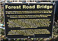 Plaque at the Forest Road Bridge