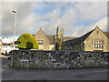 Church tower glimpsed from Abbey Walk