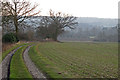 Footpath on farm track near Rickstones, Hatfield Peverel