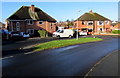 Houses opposite a small crescent in Backbury Road, Hereford