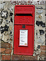 Postbox set into the wall at Manor Farm, Wretham