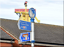 J3574 : National Cycle Network sign, Ballymacarrett, Belfast (February 2015) by Albert Bridge