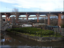 NZ2664 : Ouseburn Farm and viaducts by Anthony Foster