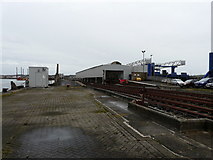 NX0661 : Stranraer railway station with disused ferry terminal by derek menzies