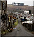 West along a back lane in Cymmer