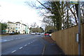 Looking across the A30 to the Wheatsheaf Hotel