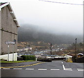 SS8996 : Foggy hill behind Blaengwynfi by Jaggery