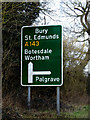 Roadsigns on the A143 Old Bury Road