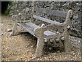 Old concrete and timber bench by Town Quay, Southampton